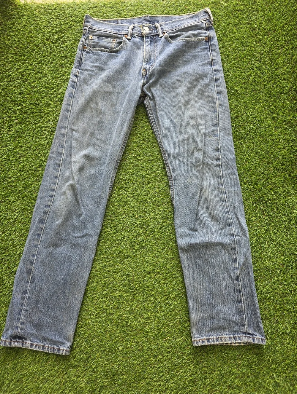 Levi's 505 Mens Jeans 32x32 Classic Men's Blue Straight-Leg 100% Cotton Casual